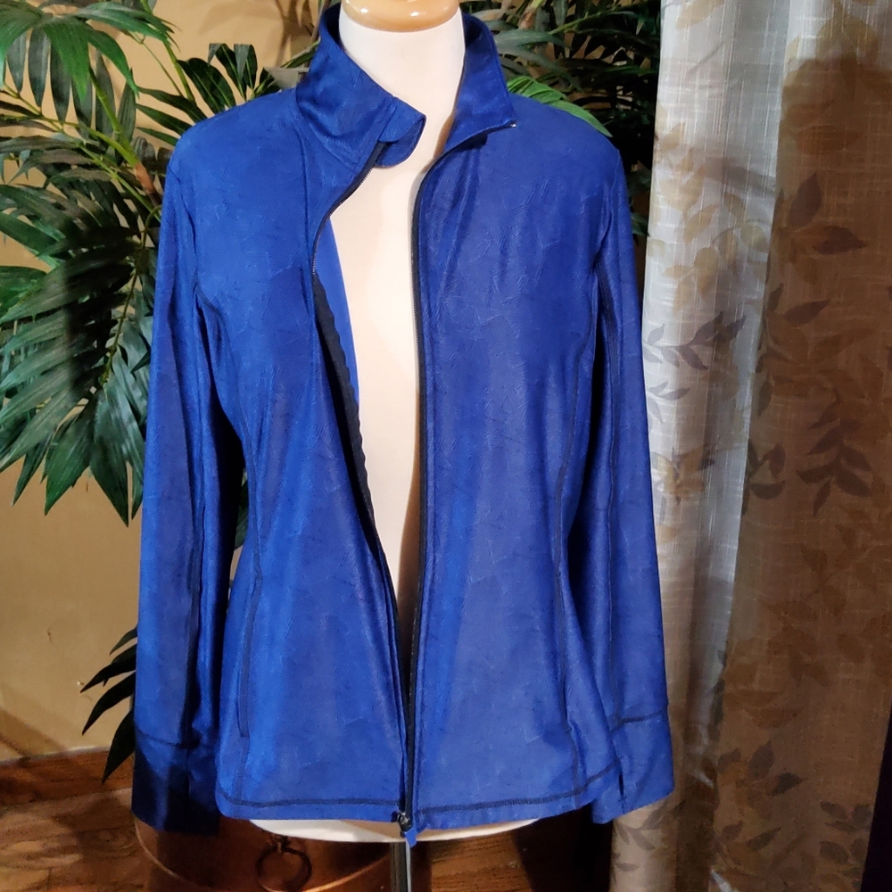 Mondetta Women's Active Wear Jacket Blue with Full-Length Zipper
